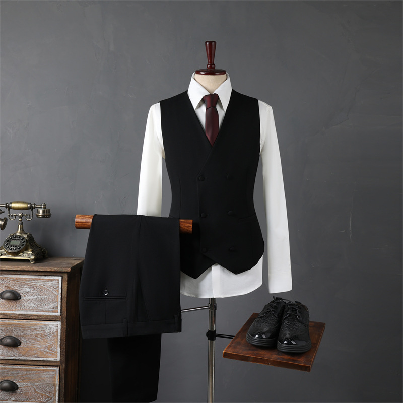 V1124Suit green collar groom wedding suit men's slim and handsome