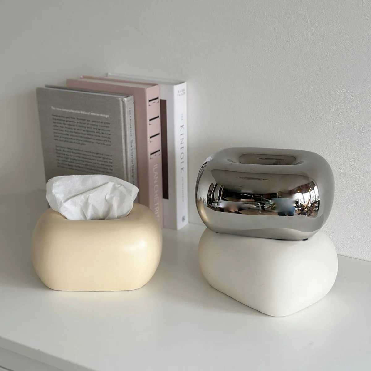 Modern Simple Ceramic Tissue Box Orphans Living Ro Tissue Box Creative Coffee Table Desktop Decorations Y241218