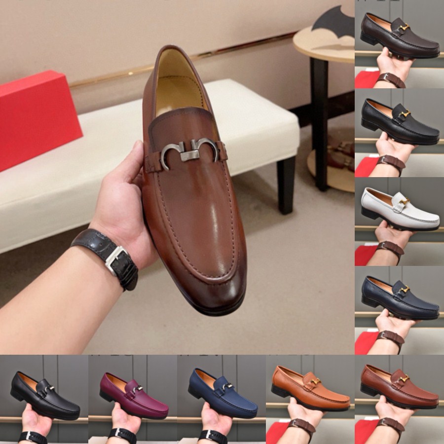 69Model Top Pointed Toe Luxurious Mens Dress Shoes For Men Wedding Formal Black Brown Men Loafers Shoe Business Genuine Leather Men Designer Dress Shoes Size 38-45