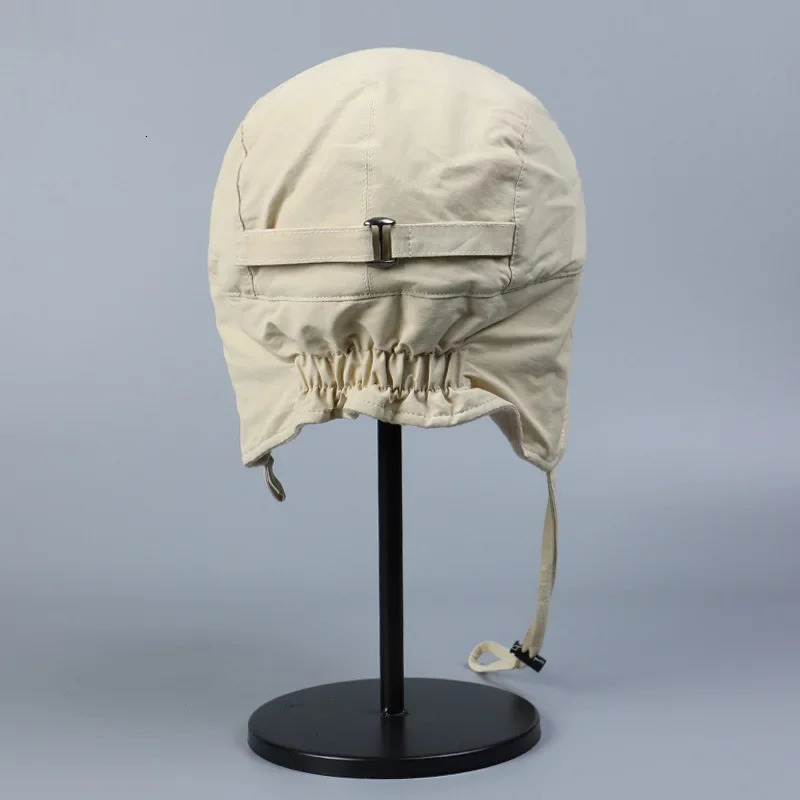 Japanese Retro Solid Color Velvet Pilot Hat Winter Outdoor Warm Ear Protection Windproof Skiing Bomber Hats for Men and Women 241218