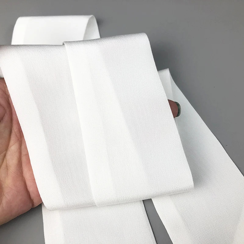 High Quality 100% Silk Scarves Two Layer Fashion Crepe De Chine Natural White Silk Head Scarf Womens Bandeau Cute Bag Ribbon 241218