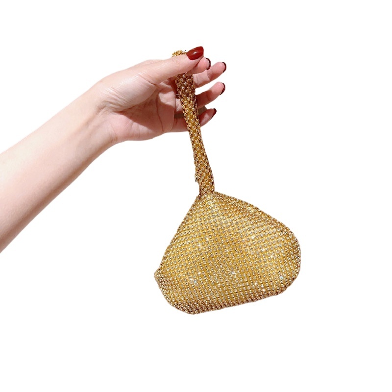 Soft Rhies Small Evening Dias Day Clutch Zipper Pocket Money Purse With Black Gold Sier Bags
