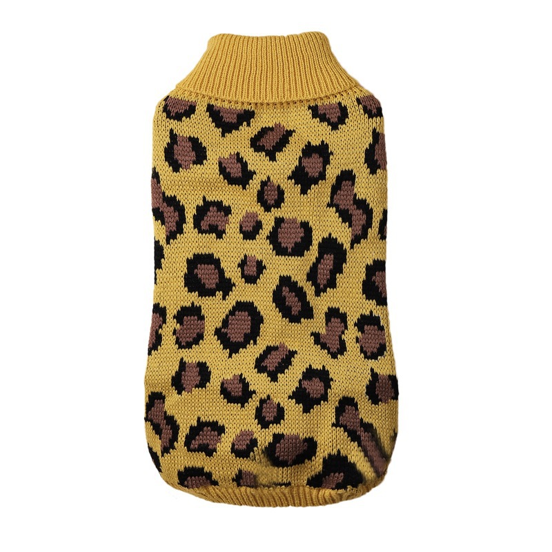 Pet sweater Gray khaki leopard dog clothes Teddy Method Fight autumn and winter warm