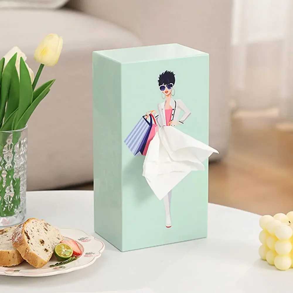 New Gifts Waterproof y Girl Tissue Box Napkin Holder Craft Ornaments Desktop Storage Boxes Hangable Storage Case Car Y241218