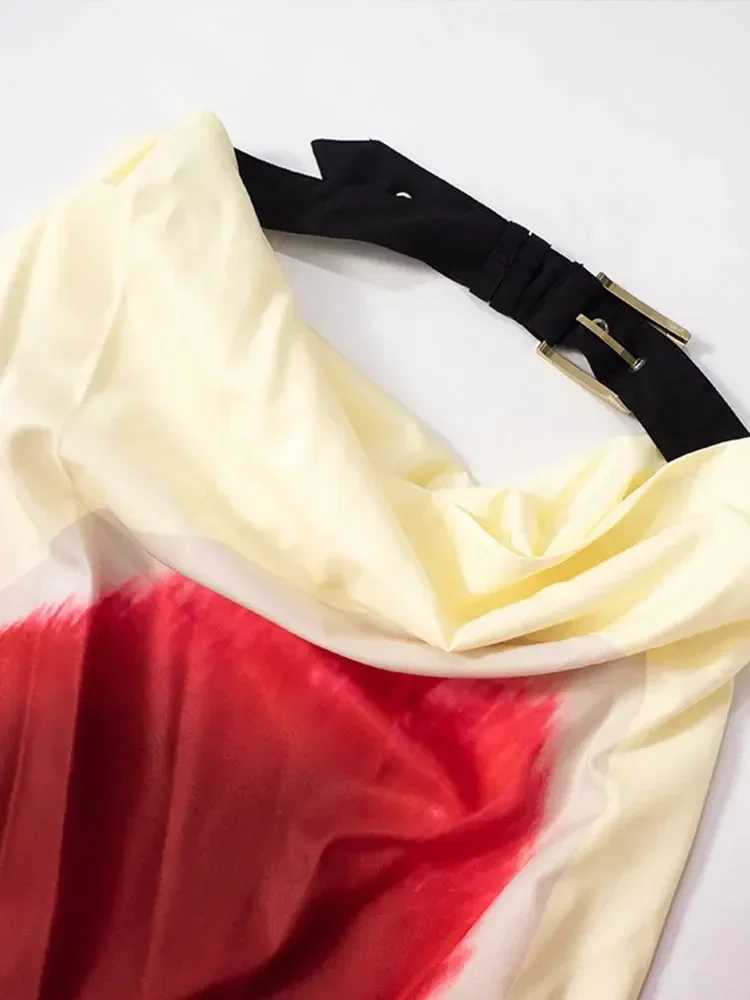 2025 Women Summer New Floral Printed Strapless Loose Dresses Casual Off Shoulder Sveless Maxi Dress Lady Vacation Beach RobesXJ241218