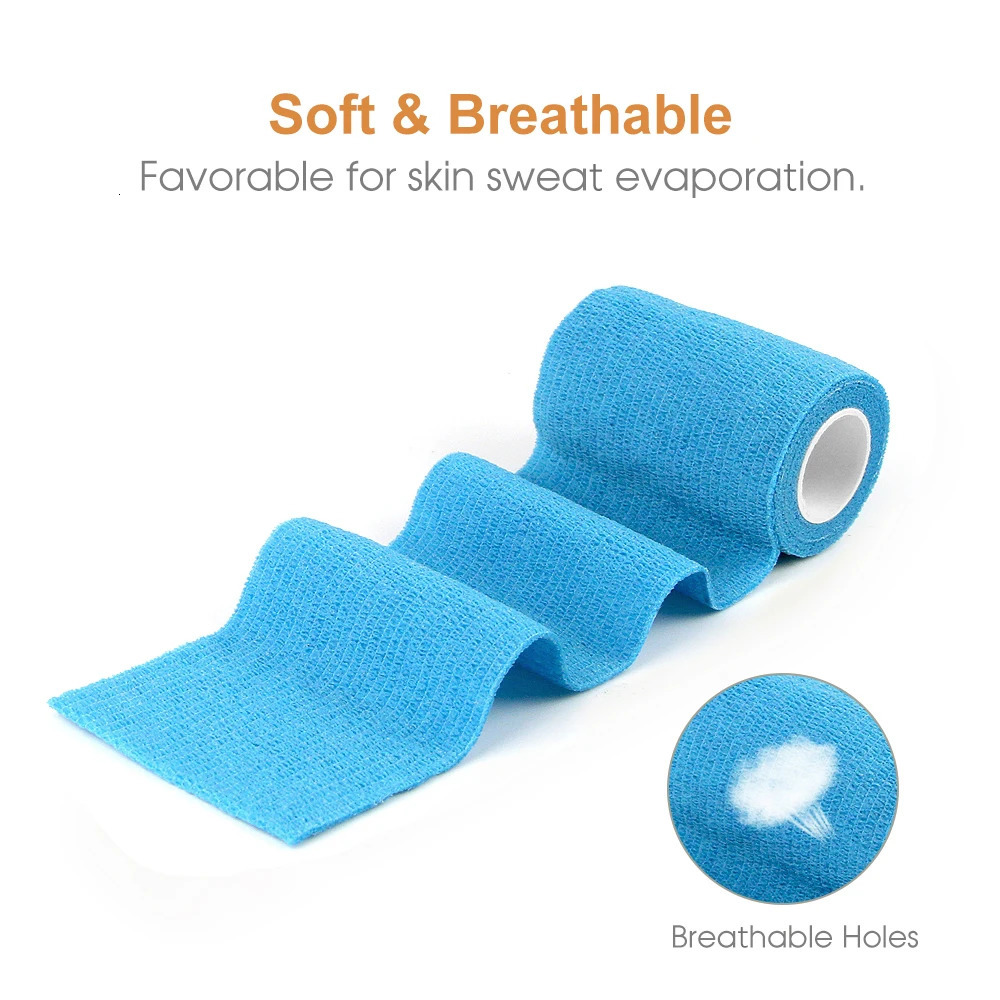 24 Pack 7.5cm Cohesive Bandage Wrap Rolls Elastic Self-Adherent Tape for Stretch Athletic Sports Wrist Ankle SprainsSwelling 241218