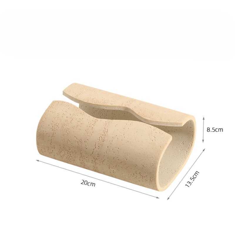 European high-end art stone tissue box home life ro modern simple paper box coffee table decoration Y241218