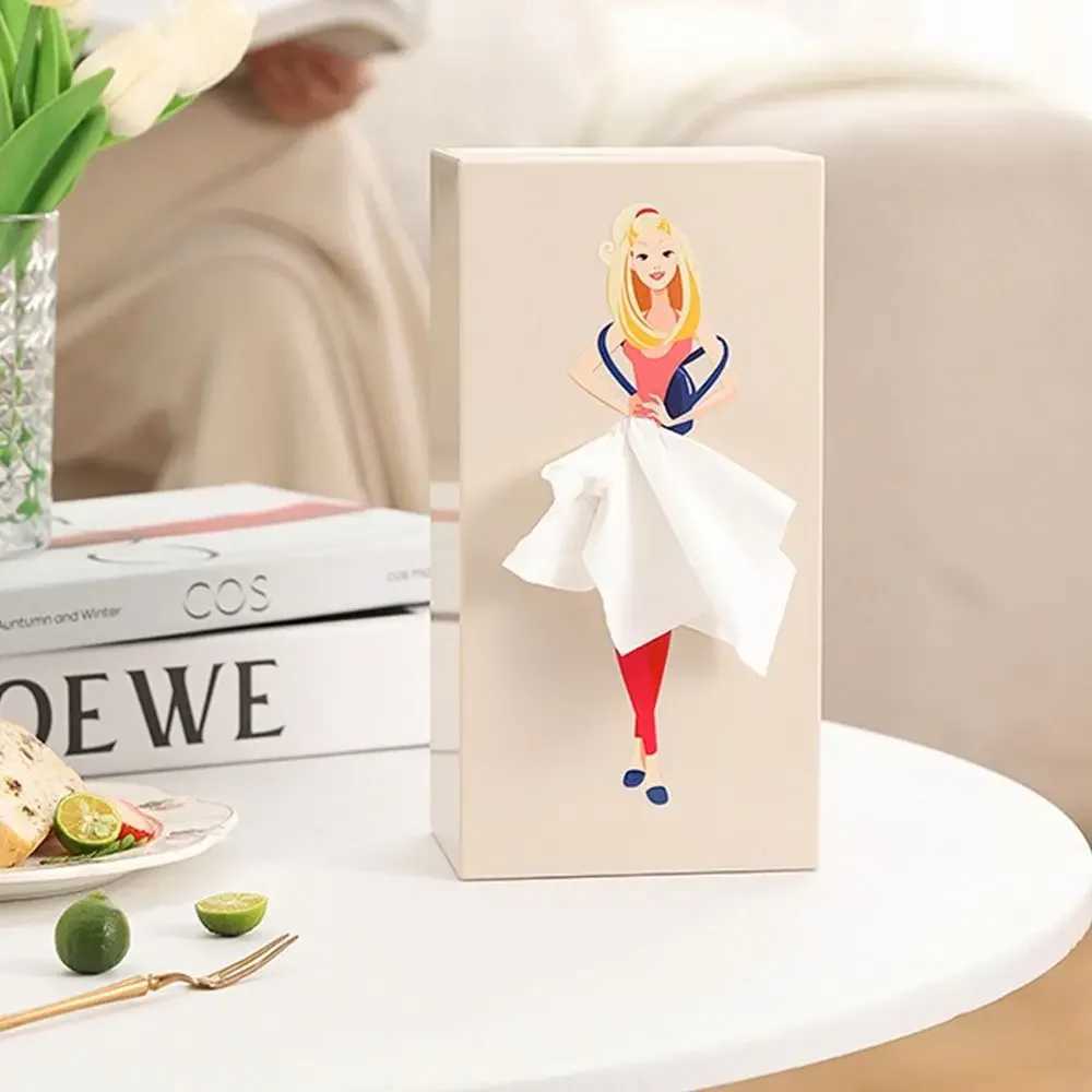 New Gifts Waterproof y Girl Tissue Box Napkin Holder Craft Ornaments Desktop Storage Boxes Hangable Storage Case Car Y241218