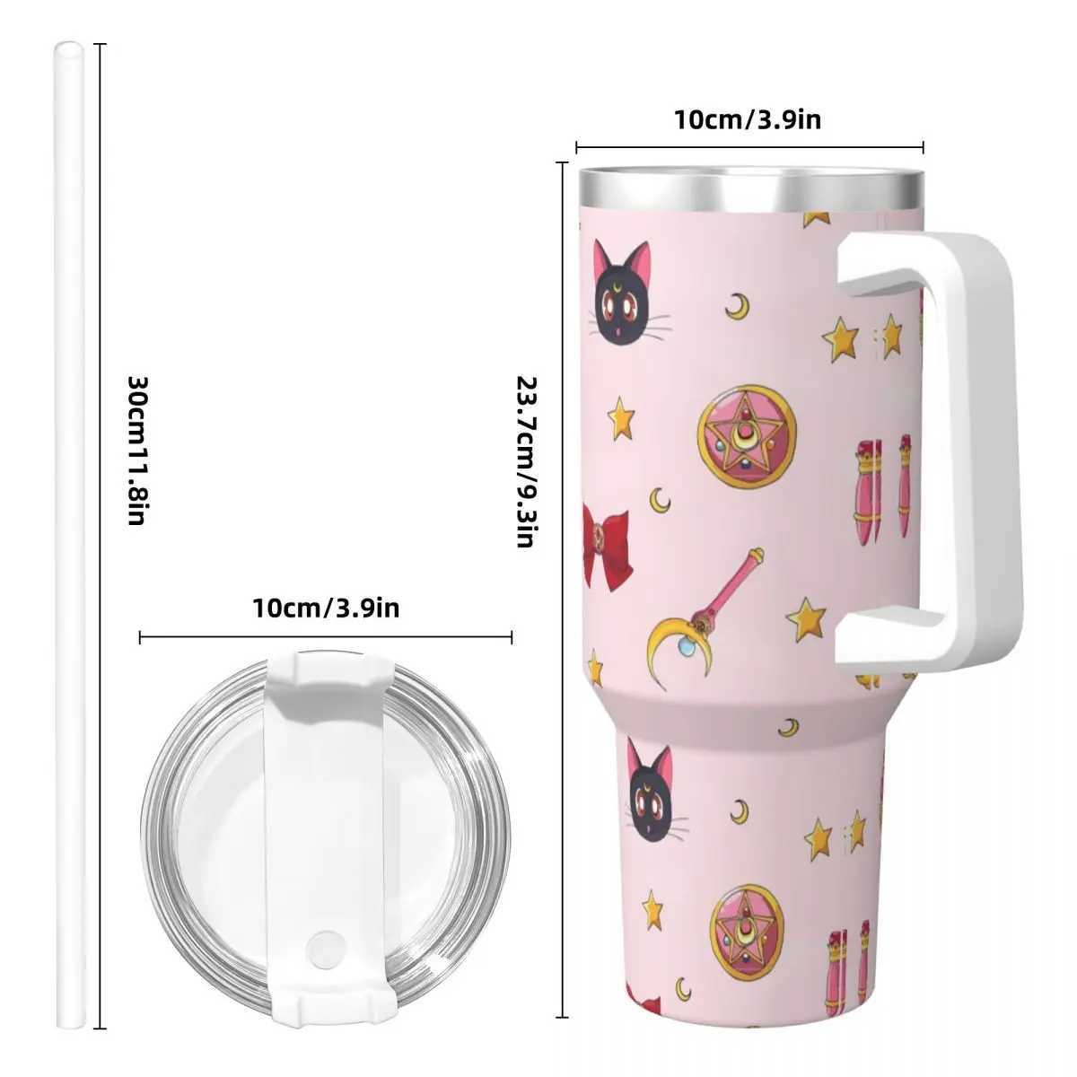 Sailor Moon cold drink water bottle keeps hot stainless steel coffee g printed driving gs cup Y241217