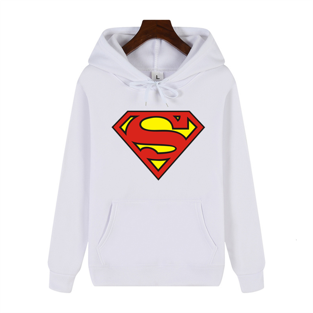 Simple Superman Pattern Print Autumn And Winter Comfort Soft Thickened Men's High Quality Casual Fashion Warm Street Hoodie Y2k Hoodies Long Slee