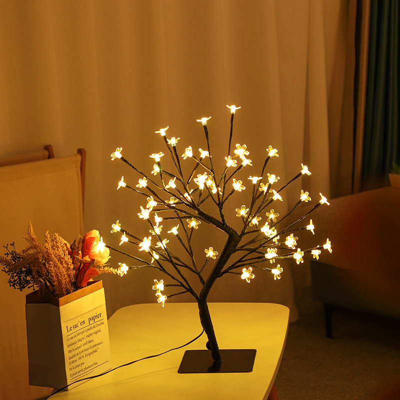 Festive Multi-Color Cherry Blossom Tree Lights with Remote - Perfect for Holiday Decorations