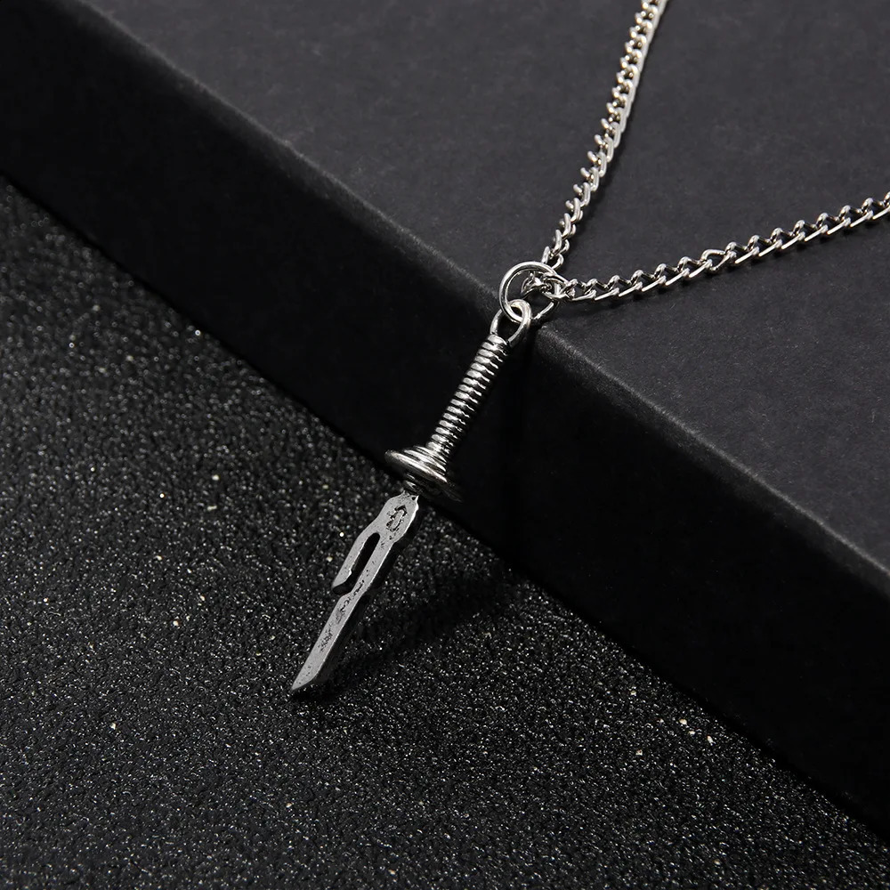 Anime Jujutsu Kaisen Fushiguro Toji Sword Necklace Spear of Tianri Knife Pendant Cosplay Necklaces For Unisex Choker Jewelry 241217