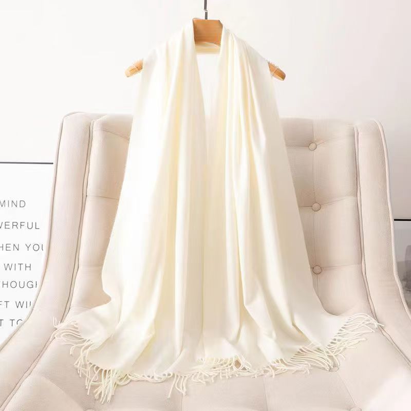 T010 cashmere scarf thick warm student neck scarf high value cashmere shawl long French lazy style