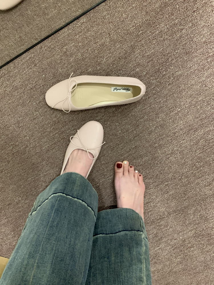 2025 NEW soft bowtie moccasins round toe foldable shoes casual design leaopard slip on loafers women comfy ballet flats hurenlakeshoes