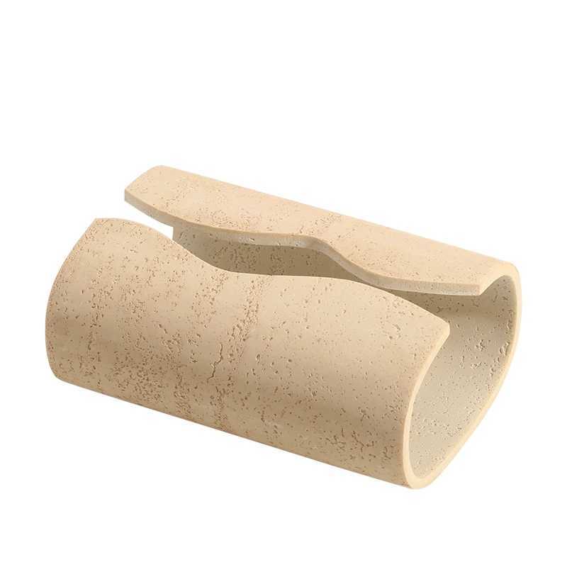 European high-end art stone tissue box home life ro modern simple paper box coffee table decoration Y241218