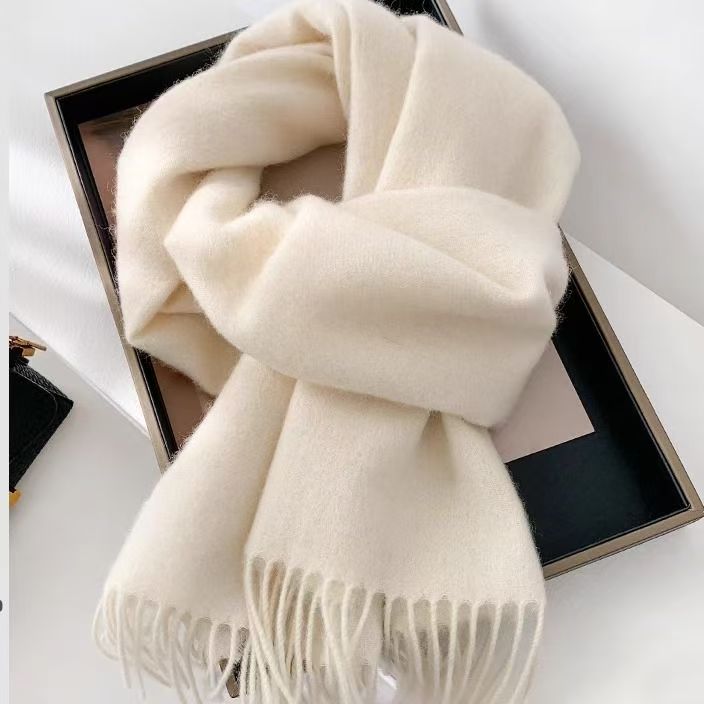 T002 cashmere pure color story new scarf wool winter cashmere warm thick neck couple versatile shawl