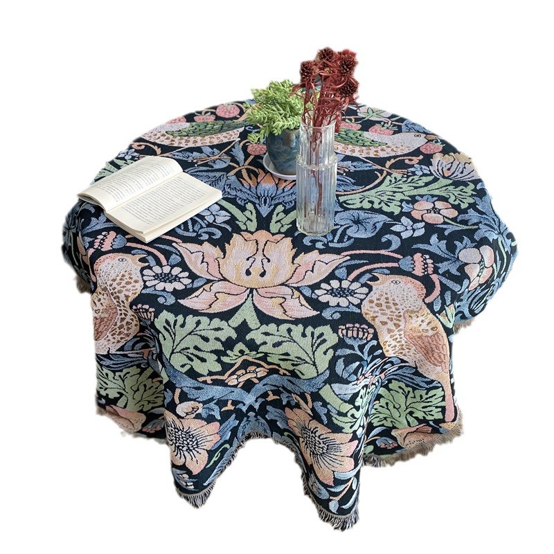 Art Fringed Graffiti Decoration Retro Tablecloth Blanket