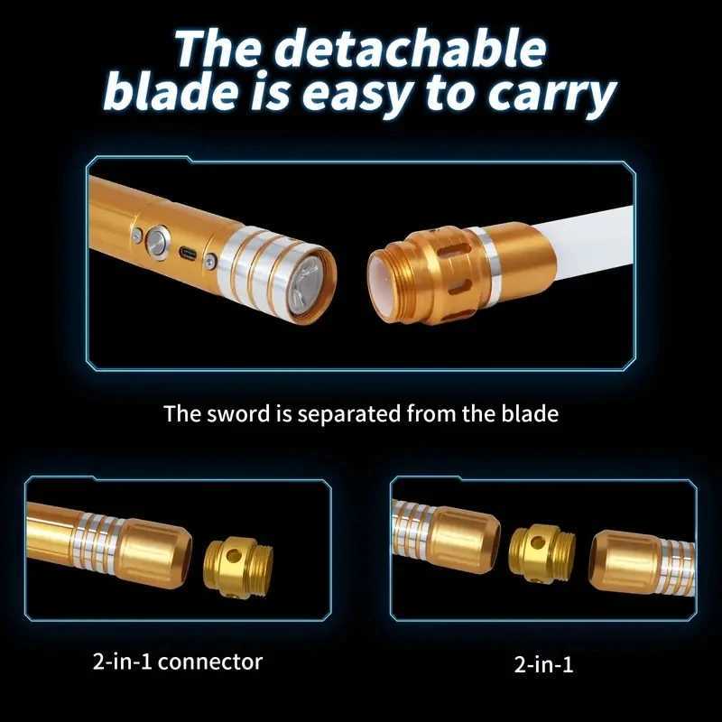 REikirc Upgraded Version Lightsaber 2 In 1 Light Saber 15-color Metal Laser Sword Rechargeable Toy Party Glow Swords W250210