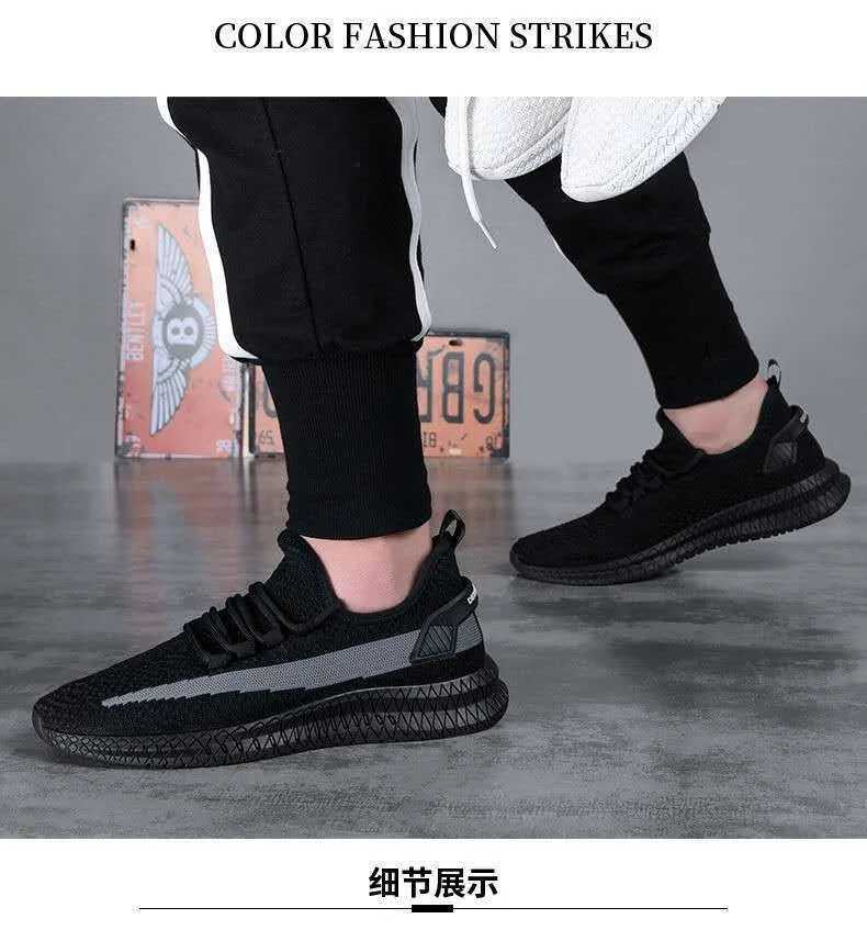 High Quality Casual mens fashionable fully matched sports shoes mens shoes flight weaving breathable mesh surface breathable comfortable cloth shoes T