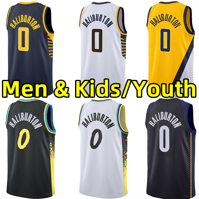 Ed Tyrese Haliburton Pacer Basketball Jerseys Men Kids Youth City Jersey Wear Vest Adults Children