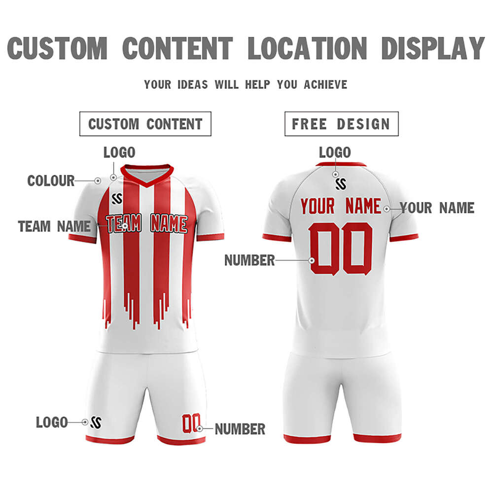 2025 Men/Kids Custom Soccer Jersey Sets Personalized Vertical Stripes Print Team Player Name Number Outdoor Game Sport Shirt