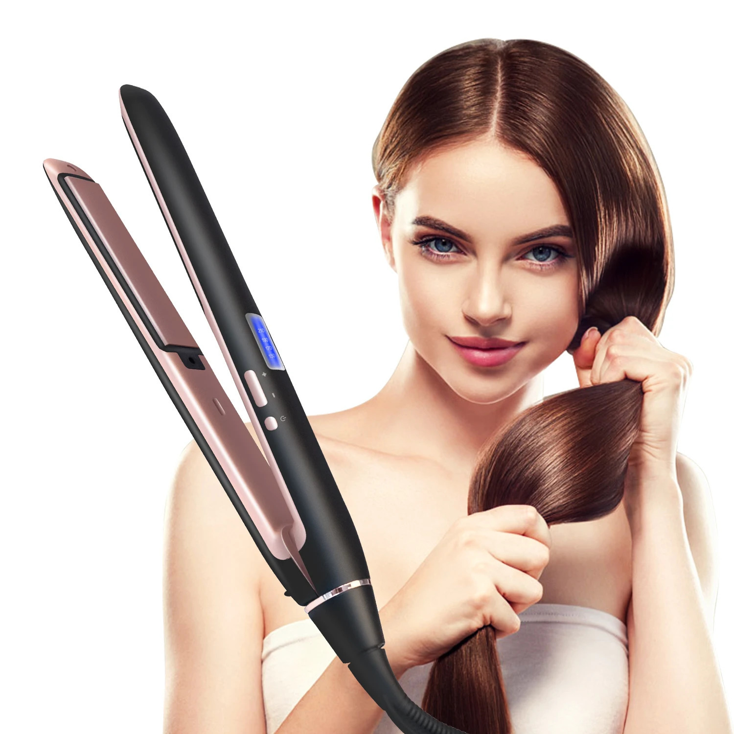 Hair Flat Irons Ultrasonic Infrared Cold Hair Care Iron Keratin Treatment for Frizzy Hair Recovers the Damaged Hair Straightener 241224