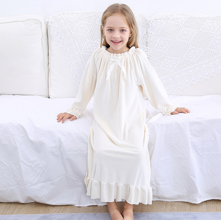 Pajamas Vintage Children Sleepwear Girl Lolita Dress O Neck Princess Pajama Nightdress Cute Cotton Toddler Kid Ruffles Nightgowns 11T 220922