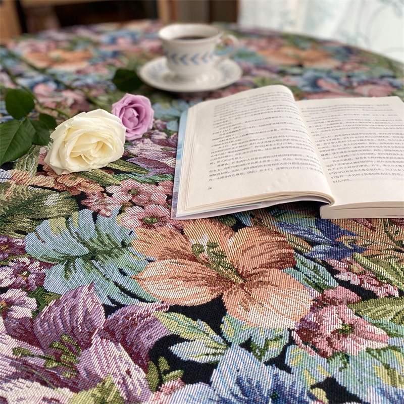 European Oil Painting Style Coffee Table Table Flag Cover Cloth High-end Atmosphere Long Table Strip Placemat
