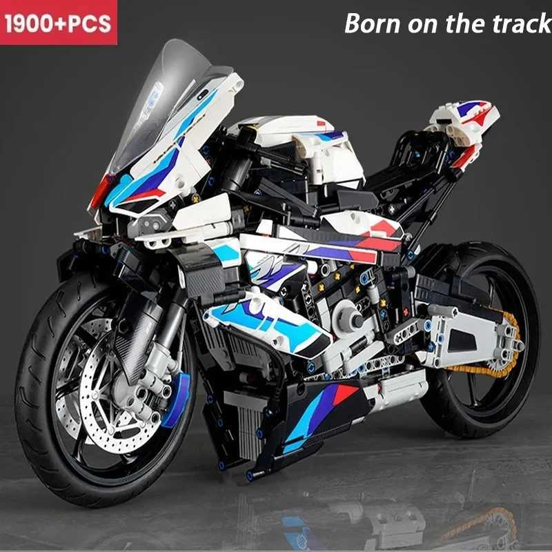 New 1900+PCS technology for ultra high speed motorcycle MoC building blocks compatible with motorcycle models educational bikes building blocks toys g