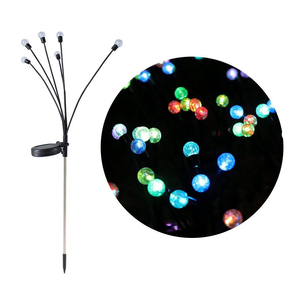 Outdoor Solar Firefly LED String Lights Set with Ground Stake for Patio & Garden Ambiance