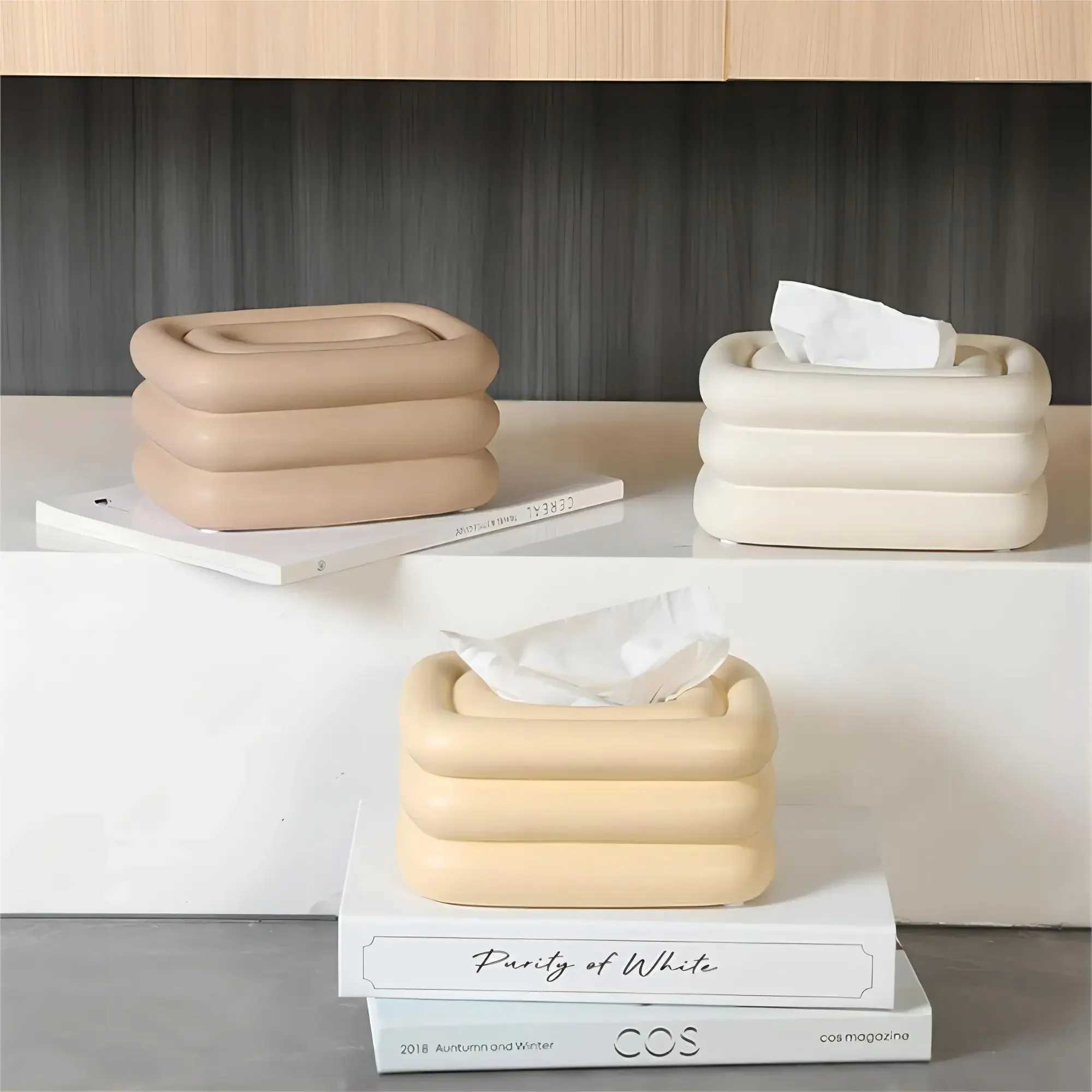 y Cute Tissue BoxCeramic Nordic Facial Napkin CaseTissue Holder Organizer for He Living Ro Dining Table Decor Gift Y241218