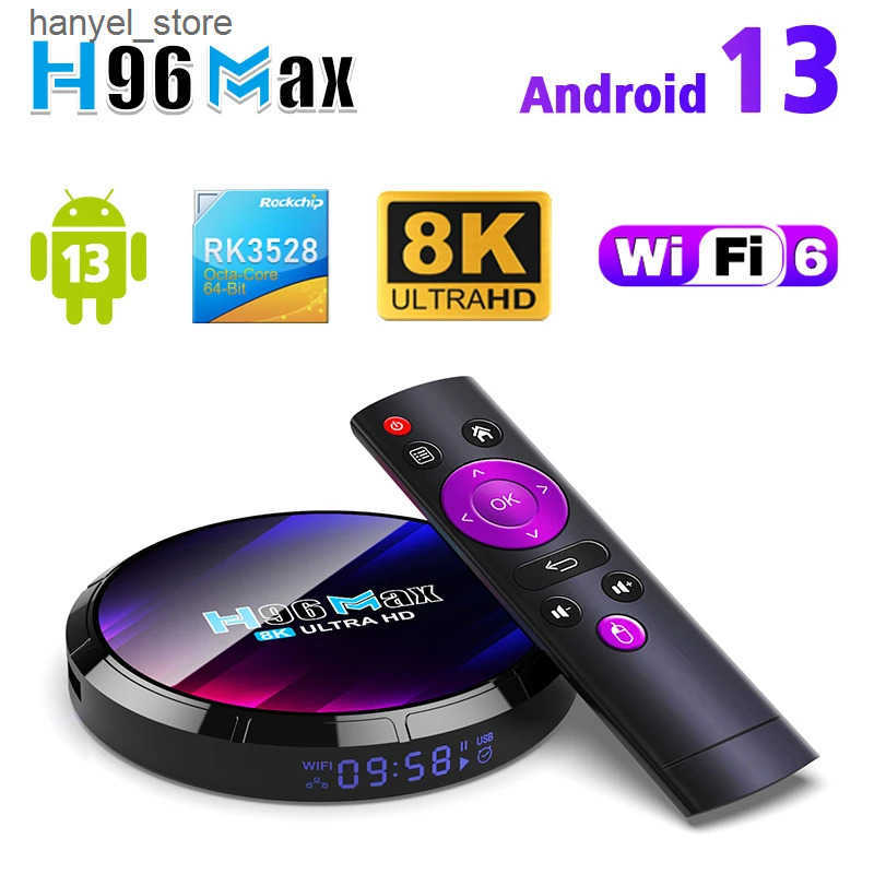 Android TV Box Super 4k 8k Android 13 TV Box H96 Max RK3528 4GB 64GB Supports WiFi 6 BT5.0 HD Video Movie Set Top Box L240910