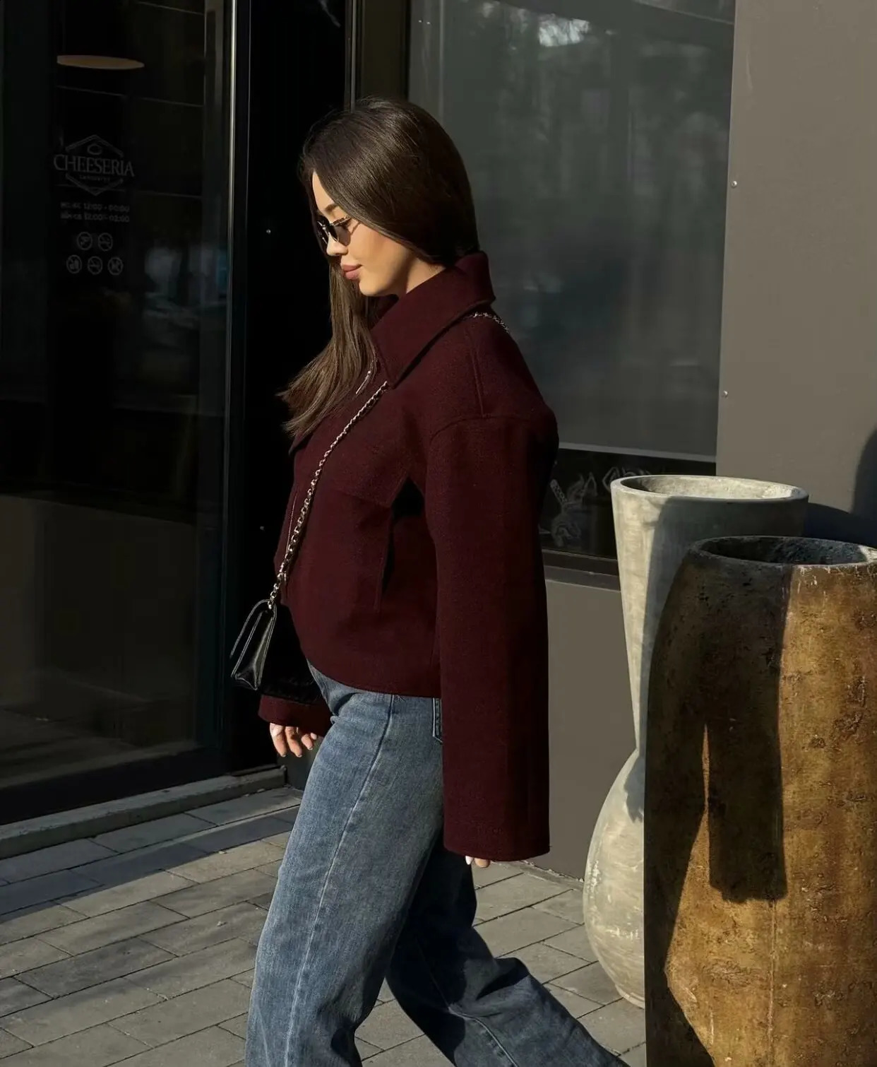 UETEEY 2024 premium outerwear womens winter Burgundy 241212Z