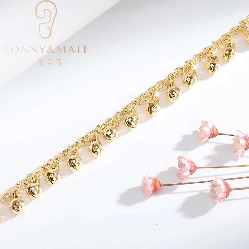Temperament Luxury Fashion Jewelry 24k Gold Plated Anklet for Women Cute Bell Pendant Womens Anniversary Gift W241217