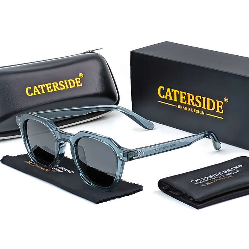CATERSIDE Retro Polarized Sunglasses Men Ultralight TR90 Frame Polygon Women Sun Glasses Outdoor High Quality Travel Eyewear