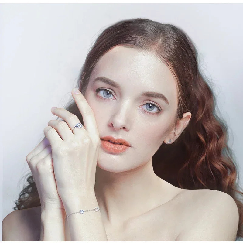 TONGZHE Hamsa Hand Charm Bracelet 925 Sterling Silver Luck Blue CZ Chain Link Bracelets For Women Turkish Jewelry 241214