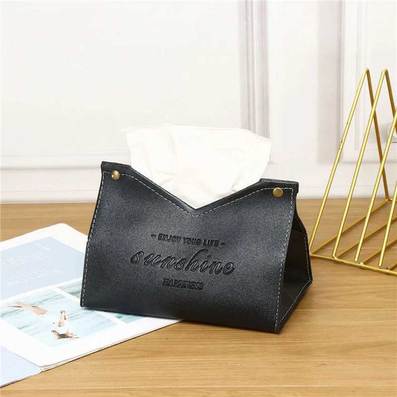PU leather tissue box holder car tissue box toilet paper box desktop napkin paper box bedding paper box Y241218