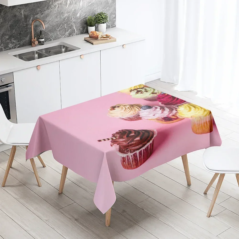 Cupcake Gourmet Tablecloth Waterproof Rectangle Wedding Party Decor Restaurant Table Kitchen Home GGXZ004
