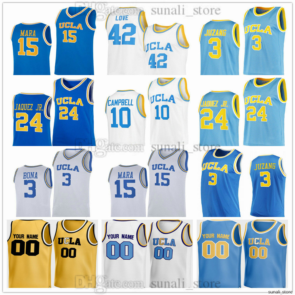 2025 UCLA College Bruins NCAA Basketball Jersey 24 Jaime Jaquez Jr. 3 Johnny Juzang 15 Aday Mara 2 Andrews 0 Johnson 55 Skyy Clark 3 Eric Dailey Jr. 34 Bilodeau Printed