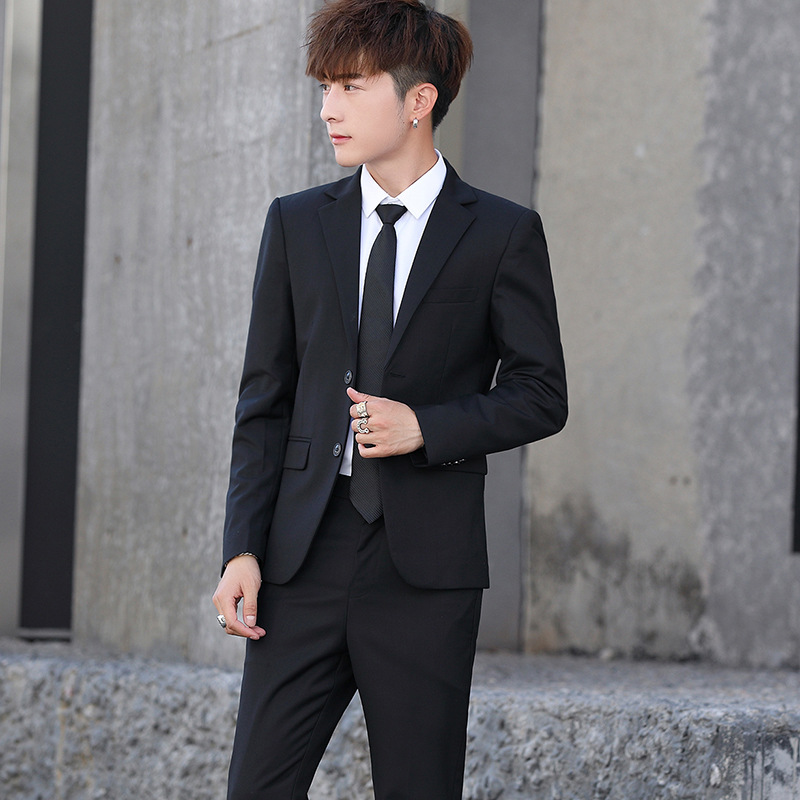 K635 Men's Classic Stand Collar Suit with Matching Trousers