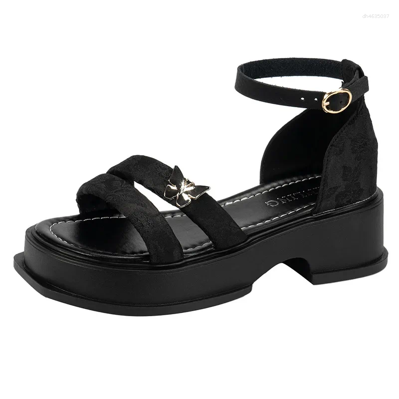 Sandals Women Summer Cross Soft Soles With A Single Button Thick Beach Shoes Trend Manufacturers zhanyishengli