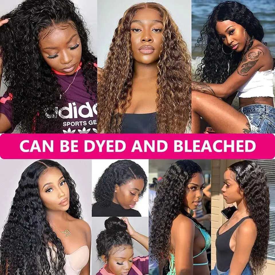 Deep wave bundle with closed wet waves and wavy wave human hair bundles with closed Remy hair braided and extended HD transparent W241221