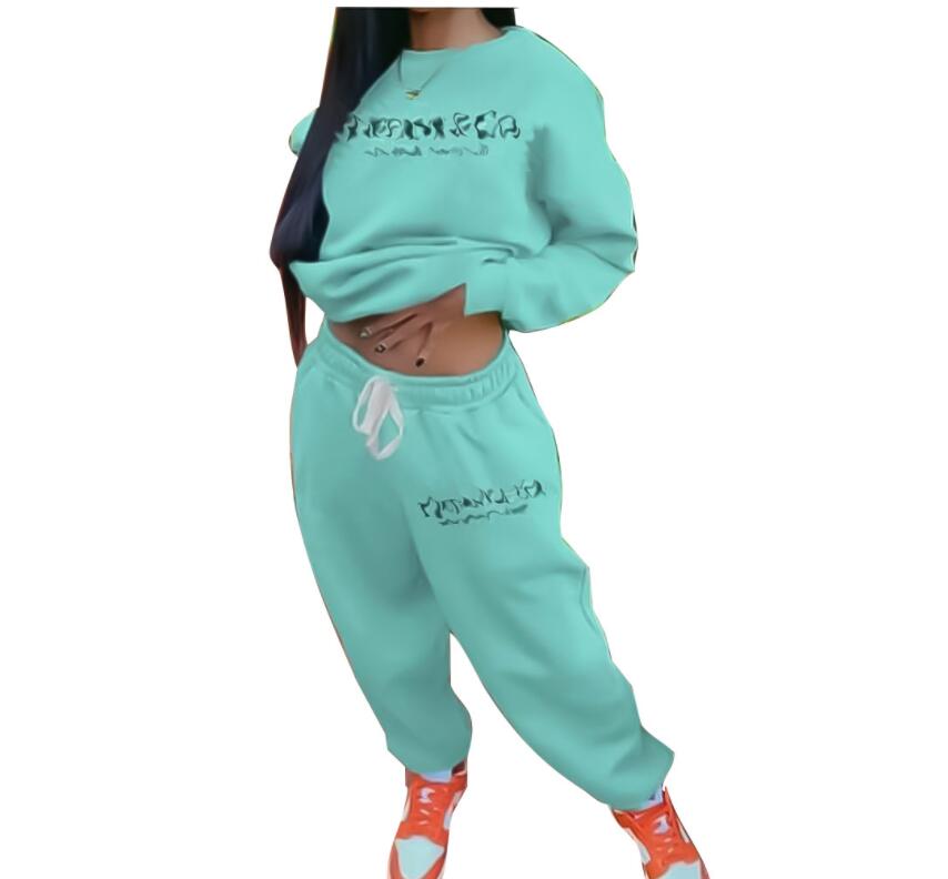 Designer Women Tracksuit 2 Pieces Sports Outfits Long Sleeve Tops and Slim Fit Long Pants Sweatsuits Jogging Suit