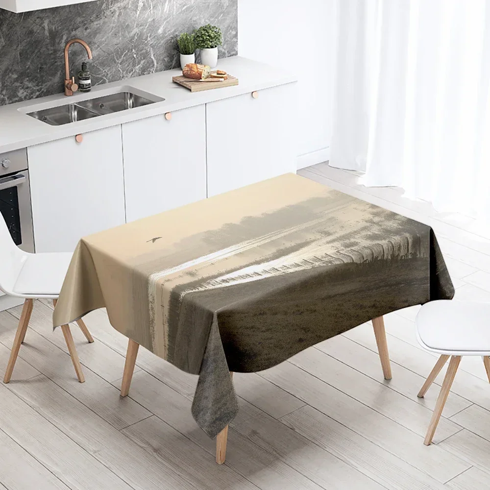 Seagull Scenery Tablecloth Party Restaurant Banquet Decoration Anti-Stain Waterproof Home Table BBA169