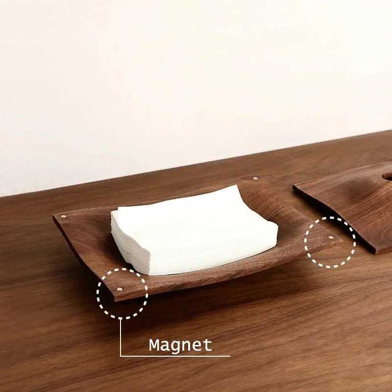 Desktop walnut tissue box napkin box cover bar and restaurant tissue holder He Living Ro decoration Y241218