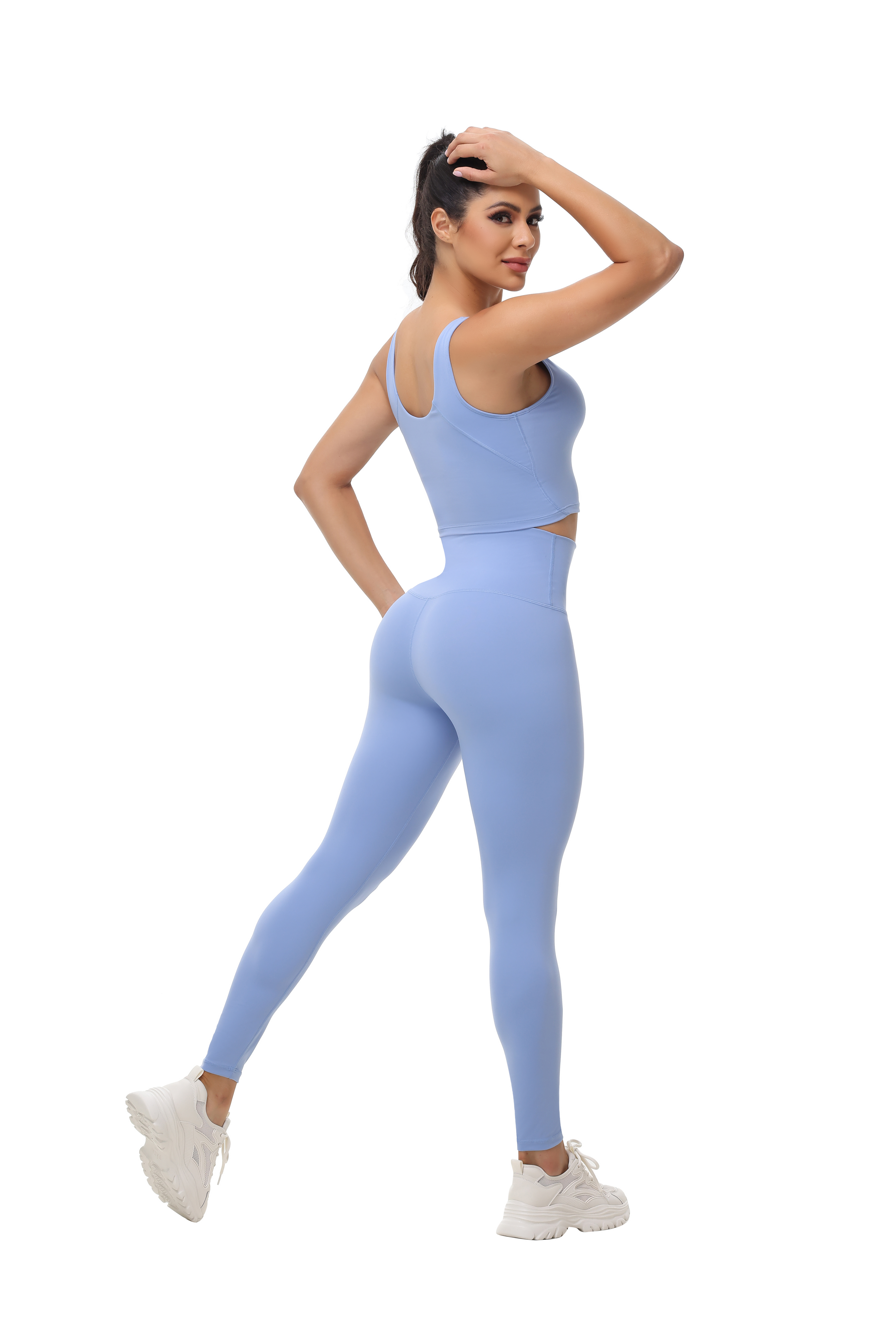 Bemiutp Naked Feel Yoga pants High Waist Sports Gym Wear Leggings Elastic Fitness Lady Outdoor Sports Trousers