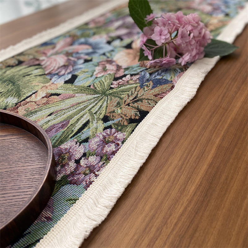 European Oil Painting Style Coffee Table Table Flag Cover Cloth High-end Atmosphere Long Table Strip Placemat