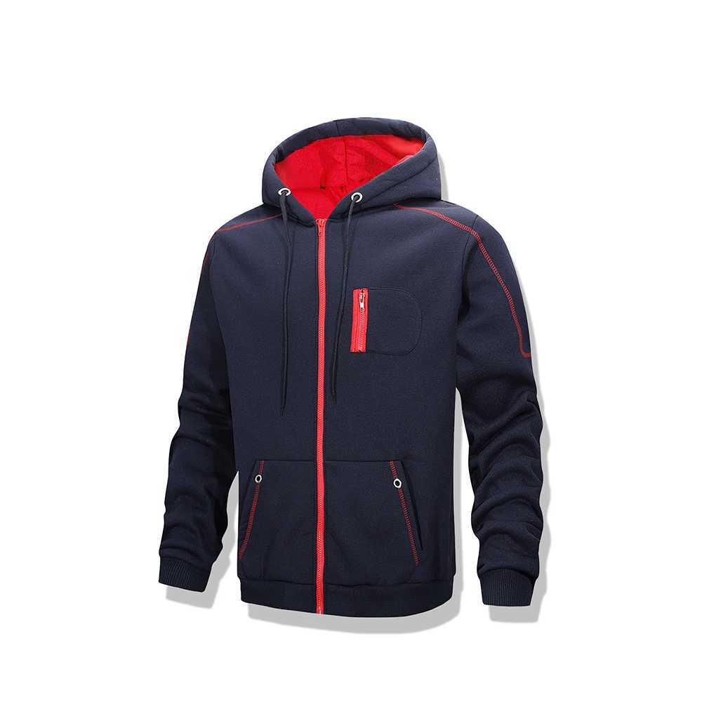 Mens hooded jacket spring and autumn outdoor sports jacket windproof zipper sports shirt high-quality casual sports jacket W250103