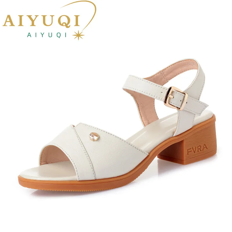 AIYUQI Sandals Summer Women Women's Sandals Women's Brand Shoes Sandals Genuine Leather for Female Large Size 41 42 43