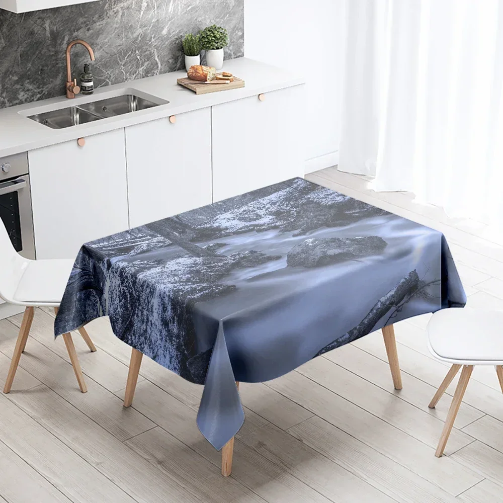 Sunset Tablecloth Natural World Landscape Stain Resistant Waterproof Rectangular Kitchen Table Home Decoration LVB16